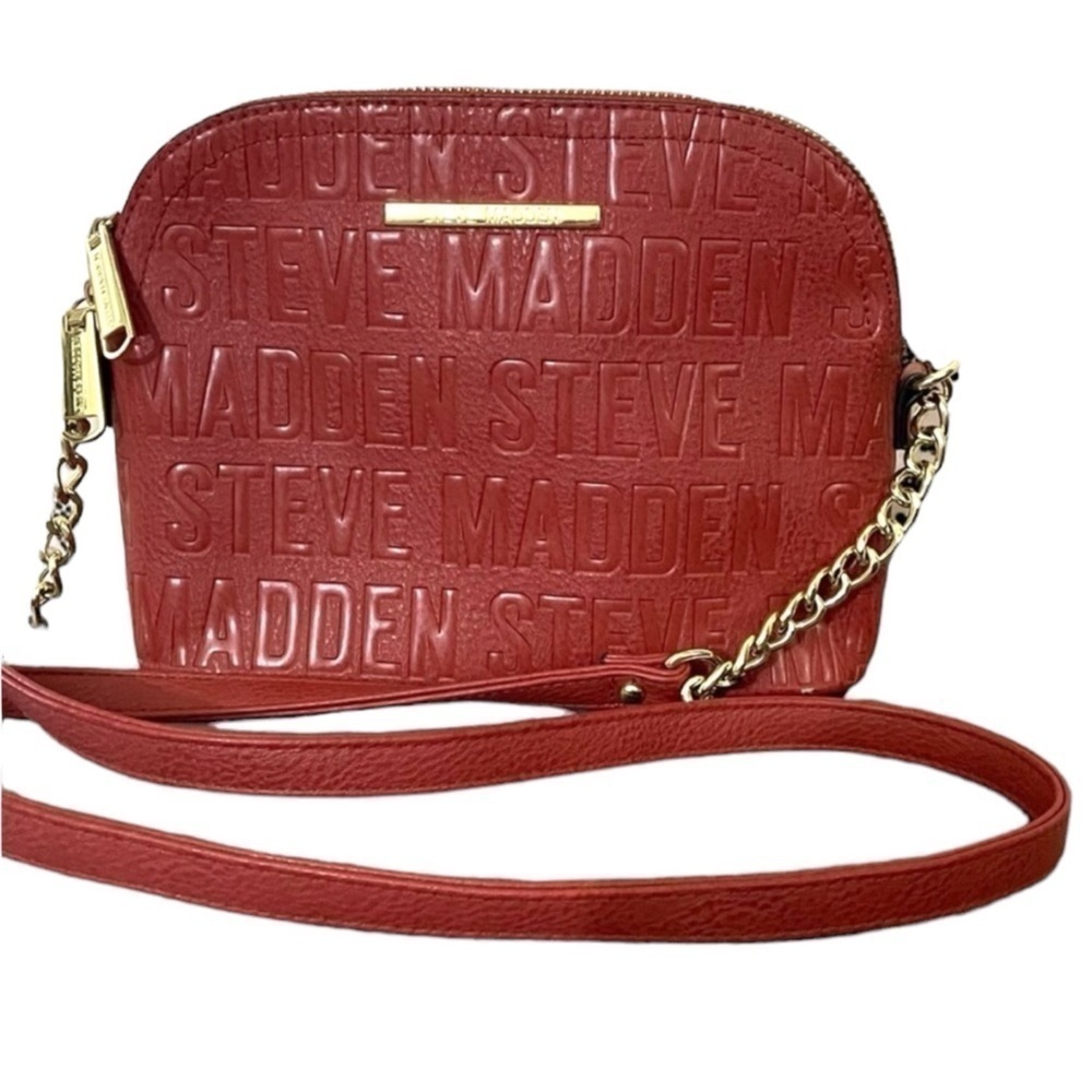 Steve Madden crossbody bag - burnt orange, gold chain strap / details